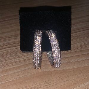 Joan Boyce Rose Gold Pavé Hoop Earrings
